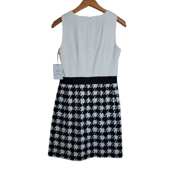 $580 NEW! Maison Weill Retro Ivory Black Houndstooth Prom Cocktail Formal EU40 - Picture 4 of 6